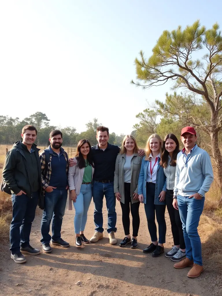 A group photo of LEPAPE members and local government officials at the opening ceremony of a new trail, highlighting their joint commitment to outdoor recreation.