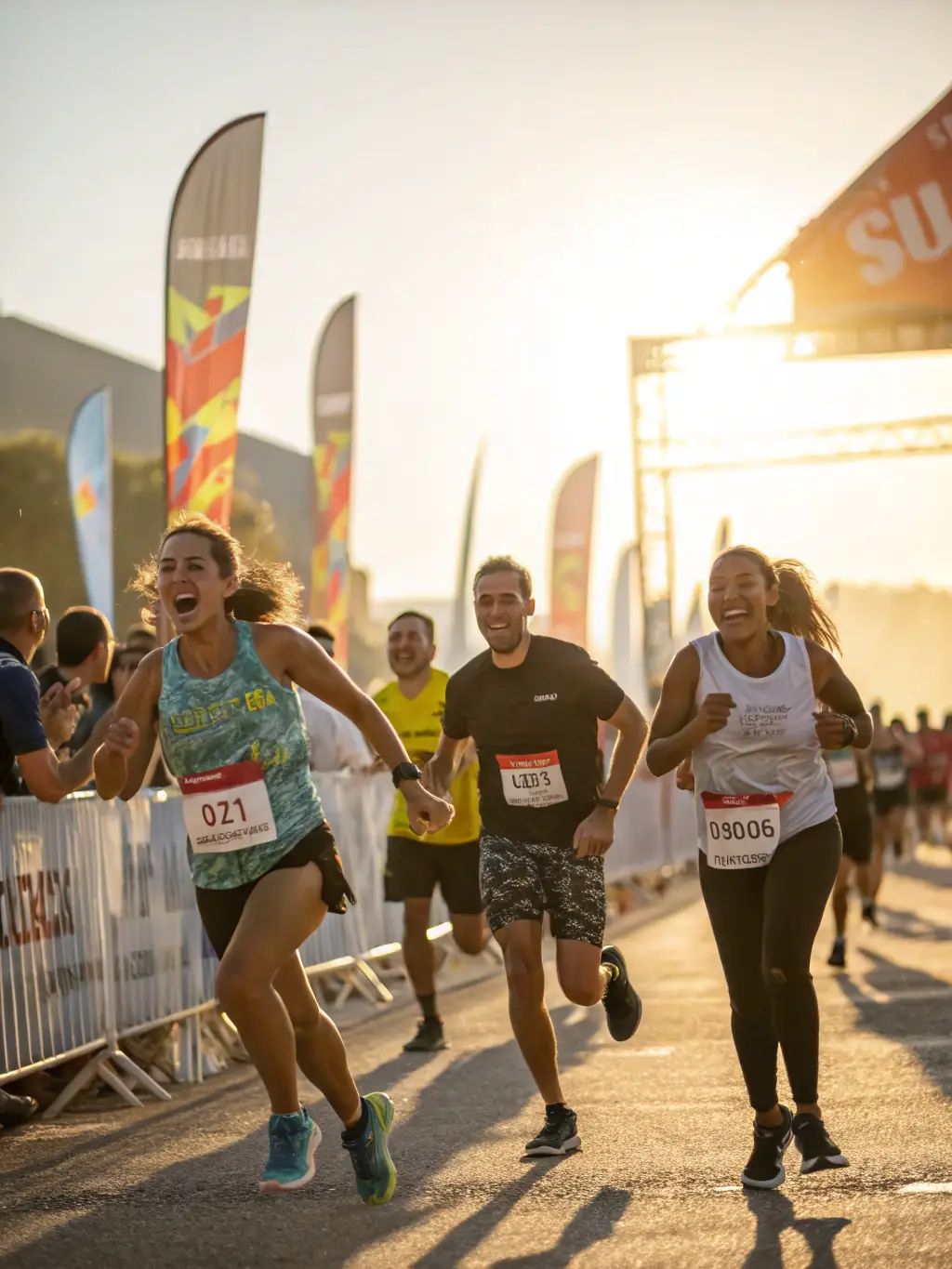 A community gathering at the starting line of a LEPAPE event, showcasing the social engagement and community spirit fostered by the organization.